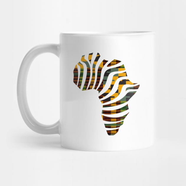 Kente, Africa Map with Stripes, Ghana Pattern by kentevibes